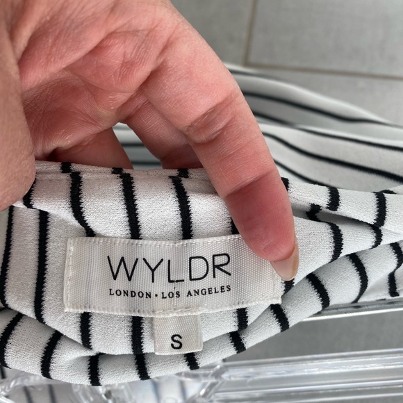 Two piece set white with black stripes. Crop top and midi skirt in EUC/Worn once - Picture 4 of 5